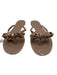 Valentino Garavani Shoe Size 40 Taupe & Gold PVC Round Toe Rockstud Sandals Taupe & Gold / 40