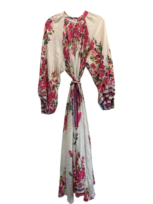 Beulahstyle Size One Size Pink, Green, Blue Cotton Blend Long Sleeve Maxi Dress Pink, Green, Blue / One Size