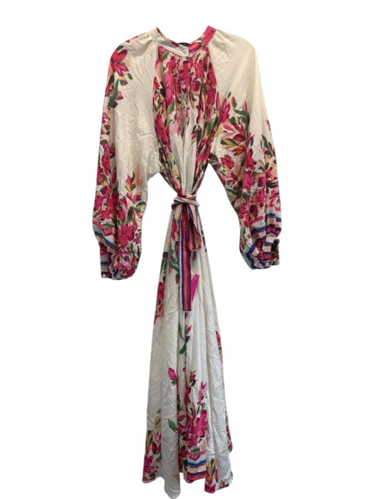Beulahstyle Size One Size Pink, Green, Blue Cotton Blend Long Sleeve Maxi Dress Pink, Green, Blue / One Size
