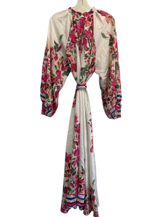 Beulahstyle Size One Size Pink, Green, Blue Cotton Blend Long Sleeve Maxi Dress Pink, Green, Blue / One Size