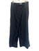 COS Size 8 Navy Blue Cotton High Rise Faux Wrap Pockets Wide Leg Pants Navy Blue / 8