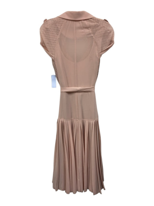 Byron Lars Beauty Mark Size 6 Pink & Brown Polyester Cap Sleeve Laser Cut Dress Pink & Brown / 6