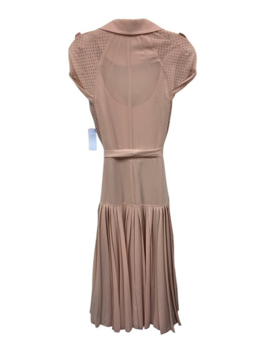 Byron Lars Beauty Mark Size 6 Pink & Brown Polyester Cap Sleeve Laser Cut Dress Pink & Brown / 6