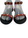 Versace Shoe Size 38.5 Red, Black, Gold Leather Gold hardware Medusa Sandals Red, Black, Gold / 38.5