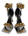 Versace Shoe Size 38.5 Silver, Black, Gold Leather Back Zip Chain Strap Pumps Silver, Black, Gold / 38.5