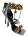 Versace Shoe Size 38.5 Silver, Black, Gold Leather Back Zip Chain Strap Pumps Silver, Black, Gold / 38.5