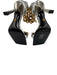 Versace Shoe Size 38.5 Silver, Black, Gold Leather Back Zip Chain Strap Pumps Silver, Black, Gold / 38.5