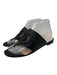 Gucci Shoe Size 38 Black Leather Stacked Heel Interlocking GG Thong Mule Sandals Black / 38