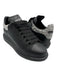 Alexander McQueen Shoe Size 37.5 Black & Silver Leather Upper Round Toe Sneakers Black & Silver / 37.5
