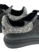 Alexander McQueen Shoe Size 37.5 Black & Silver Leather Upper Round Toe Sneakers Black & Silver / 37.5