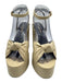 Saint Laurent Shoe Size 38 Beige Leather Ankle Wrap Knot Open Toe Platform Pumps Beige / 38