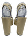 Saint Laurent Shoe Size 38 Beige Leather Ankle Wrap Knot Open Toe Platform Pumps Beige / 38