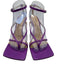 Bottega Veneta Shoe Size 38.5 Purple Leather Square Toe Strappy Mid Heel Sandals Purple / 38.5