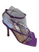 Bottega Veneta Shoe Size 38.5 Purple Leather Square Toe Strappy Mid Heel Sandals Purple / 38.5