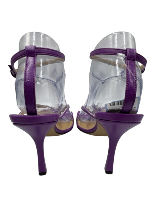 Bottega Veneta Shoe Size 38.5 Purple Leather Square Toe Strappy Mid Heel Sandals Purple / 38.5