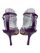 Bottega Veneta Shoe Size 38.5 Purple Leather Square Toe Strappy Mid Heel Sandals Purple / 38.5