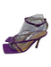Bottega Veneta Shoe Size 38.5 Purple Leather Square Toe Strappy Mid Heel Sandals Purple / 38.5