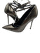 Tom Ford Shoe Size 38.5 Gunmetal Leather Metal Heel Lizard Embossed Pumps Gunmetal / 38.5