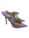 Jimmy Choo Shoe Size 38.5 Purple Patent Leather Embellished Strap Mule Pumps Purple / 38.5