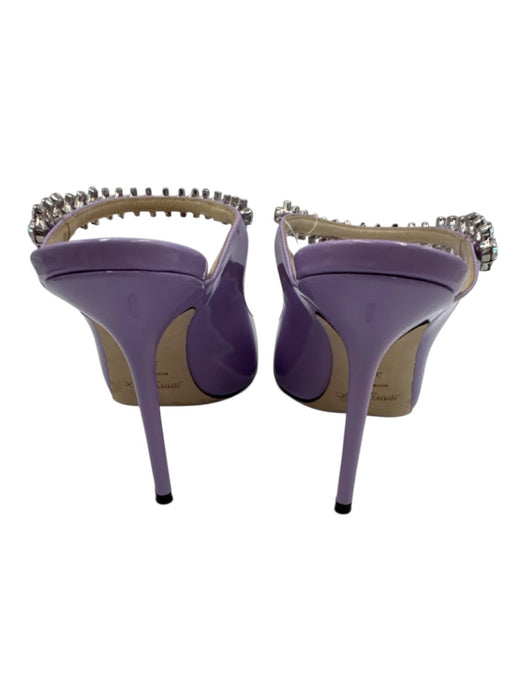 Jimmy Choo Shoe Size 38.5 Purple Patent Leather Embellished Strap Mule Pumps Purple / 38.5