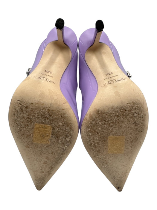 Jimmy Choo Shoe Size 38.5 Purple Patent Leather Embellished Strap Mule Pumps Purple / 38.5