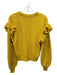 Cleobella Size XS Mustard Yellow Cotton Knit Ruffle Detail Long Sleeve Sweater Mustard Yellow / XS