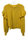 Cleobella Size XS Mustard Yellow Cotton Knit Ruffle Detail Long Sleeve Sweater Mustard Yellow / XS