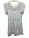 Love Shack Fancy Size L White Cotton Blend Sheer Short Sleeves Above Knee Dress White / L