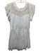Love Shack Fancy Size L White Cotton Blend Sheer Short Sleeves Above Knee Dress White / L