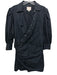 Cinq a Sept Size 12 Navy Cotton Blend Long Balloon Sleeve Surplice Dress Navy / 12