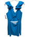 Amanda Uprichard Size L Turquiose Polyester Ruffle Shoulder Double V Dress Turquiose / L