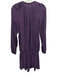 Ramy Brook Size L Eggplant Purple Polyester Long Sleeve V Neck Mini Dress Eggplant Purple / L