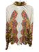 La Maise Studio Size L Cream, Orange &  Mustard Rayon & Linen Pant Set Cream, Orange &  Mustard / L