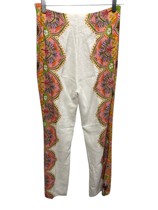 La Maise Studio Size L Cream, Orange &  Mustard Rayon & Linen Pant Set Cream, Orange &  Mustard / L