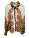 La Maise Studio Size L Cream, Orange &  Mustard Rayon & Linen Pant Set Cream, Orange &  Mustard / L
