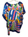 California Caftans Size One Size Blue, Pink & Multi Silk Side Slits Tunic Top Blue, Pink & Multi / One Size