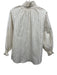 Finley Size M Ivory & White Cotton Blend Mock Neck Striped Long Sleeve Top Ivory & White / M