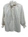 Finley Size M Ivory & White Cotton Blend Mock Neck Striped Long Sleeve Top Ivory & White / M