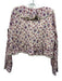 Sezane Size 42 Cream, Purple & Multi Cotton Button Peplum Floral Short Set Cream, Purple & Multi / 42
