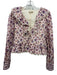 Sezane Size 42 Cream, Purple & Multi Cotton Button Peplum Floral Short Set Cream, Purple & Multi / 42