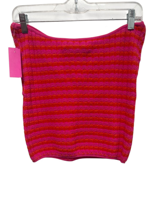 Essentiel Antwerp Size XL purple & orange Viscose & Polyester Striped Knit Top purple & orange / XL