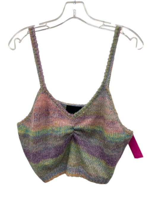 Le Superbe Size L Purple & Multi Acrylic Blend Knit Sleeveless Maxi Skirt Set Purple & Multi / L
