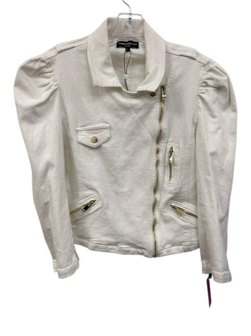 Generation Love Size L White Cotton Long Sleeve Zip Up Zip Pocket Jacket White / L