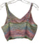 Le Superbe Size L Purple, Green, Pink Mohair Blend Knit Sleeveless Scrunched Top Purple, Green, Pink / L