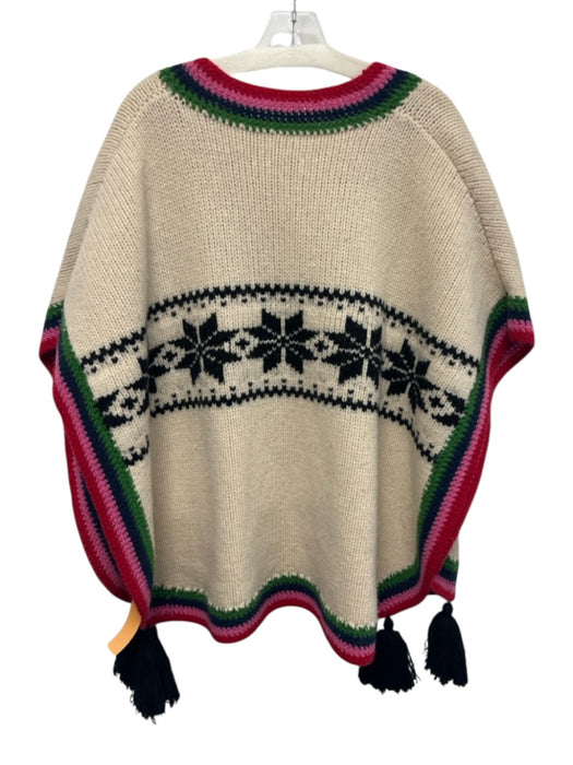 Frances Valentine Size XL Cream, Navy Blue, Pink, Green, Red Lambswool Sweater Cream, Navy Blue, Pink, Green, Red / XL