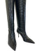 Staud Shoe Size 39 Black Leather Croc Embossed Pointed Toe Heeled Booties Black / 39