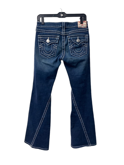 True Religion Size 28 Dark Wash Cotton Blend Stitch Detail Low Rise Jeans Dark Wash / 28