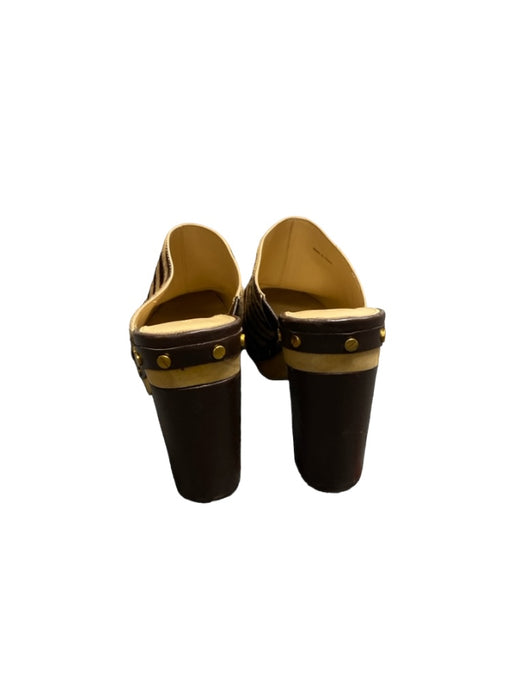 Veronica Beard Shoe Size 8.5 Brown & Tan Fur Clog Animal Almond Toe Shoes Brown & Tan / 8.5