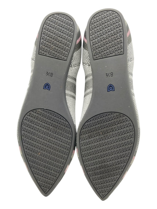 Rothy's Shoe Size 8.5 gray & pink Synthetic Knit Stripe Pointed Flats gray & pink / 8.5