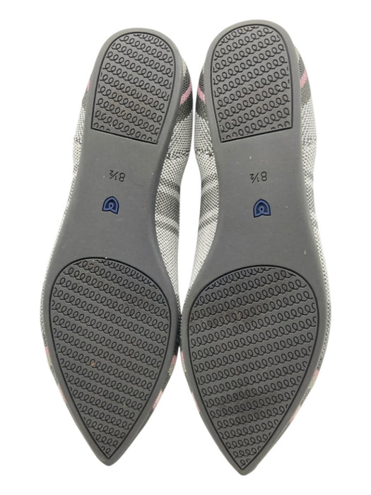 Rothy's Shoe Size 8.5 gray & pink Synthetic Knit Stripe Pointed Flats gray & pink / 8.5